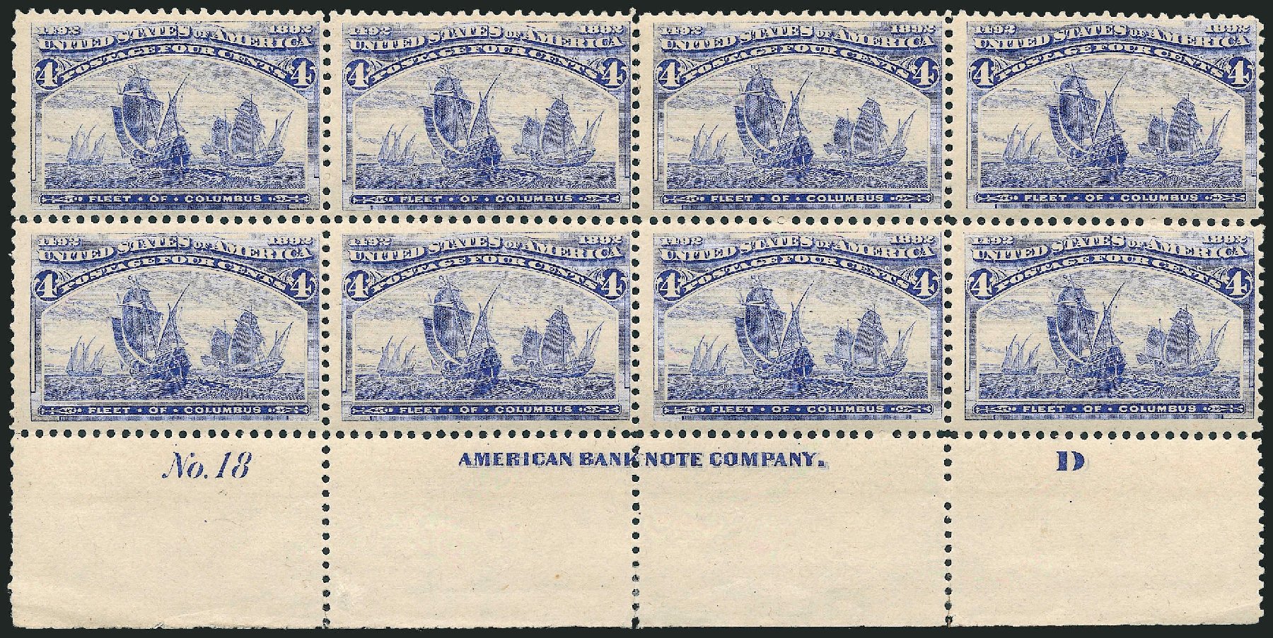 Values of US Stamps Scott Catalogue #233: 4c 1893 Columbian Exposition. Robert Siegel Auction Galleries, Apr 2009, Sale 971, Lot 1119