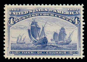 Value of US Stamps Scott 233: 1893 4c Columbian Exposition. Matthew Bennett International, Oct 2007, Sale 322, Lot 2080