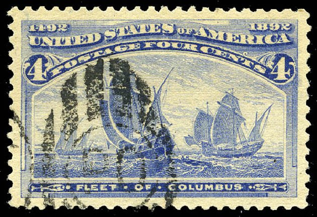 Value of US Stamp Scott Catalog # 233 - 4c 1893 Columbian Exposition. Matthew Bennett International, May 2014, Sale 350, Lot 340