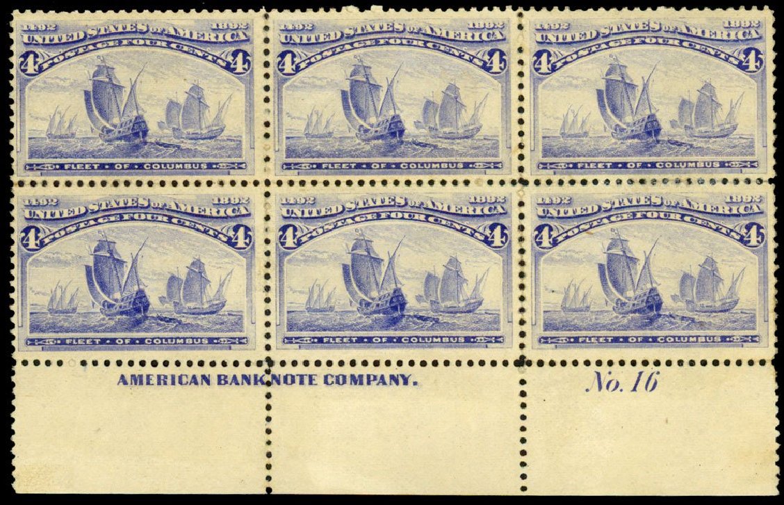 Costs of US Stamps Scott Cat. # 233 - 1893 4c Columbian Exposition. Daniel Kelleher Auctions, Dec 2013, Sale 640, Lot 190