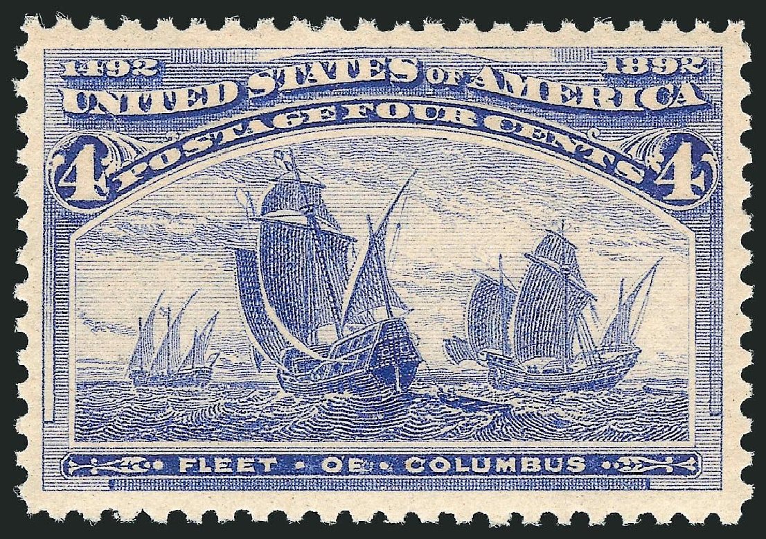 US Stamps Value Scott Catalog #233: 1893 4c Columbian Exposition. Robert Siegel Auction Galleries, Jul 2013, Sale 1050, Lot 340