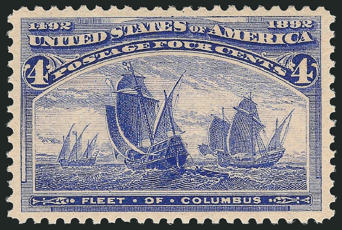 US Stamps Values Scott Cat. #233: 1893 4c Columbian Exposition. Robert Siegel Auction Galleries, Nov 2013, Sale 1061, Lot 3670
