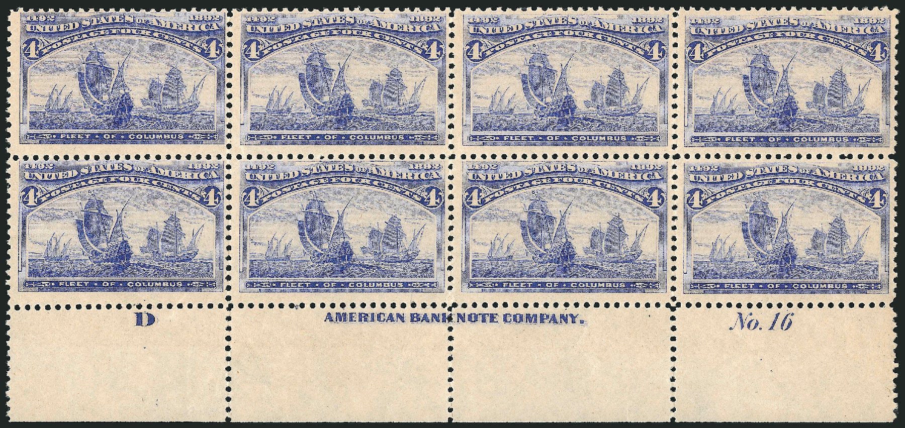 Value of US Stamps Scott Catalog # 233 - 4c 1893 Columbian Exposition. Robert Siegel Auction Galleries, Nov 2014, Sale 1084, Lot 3530