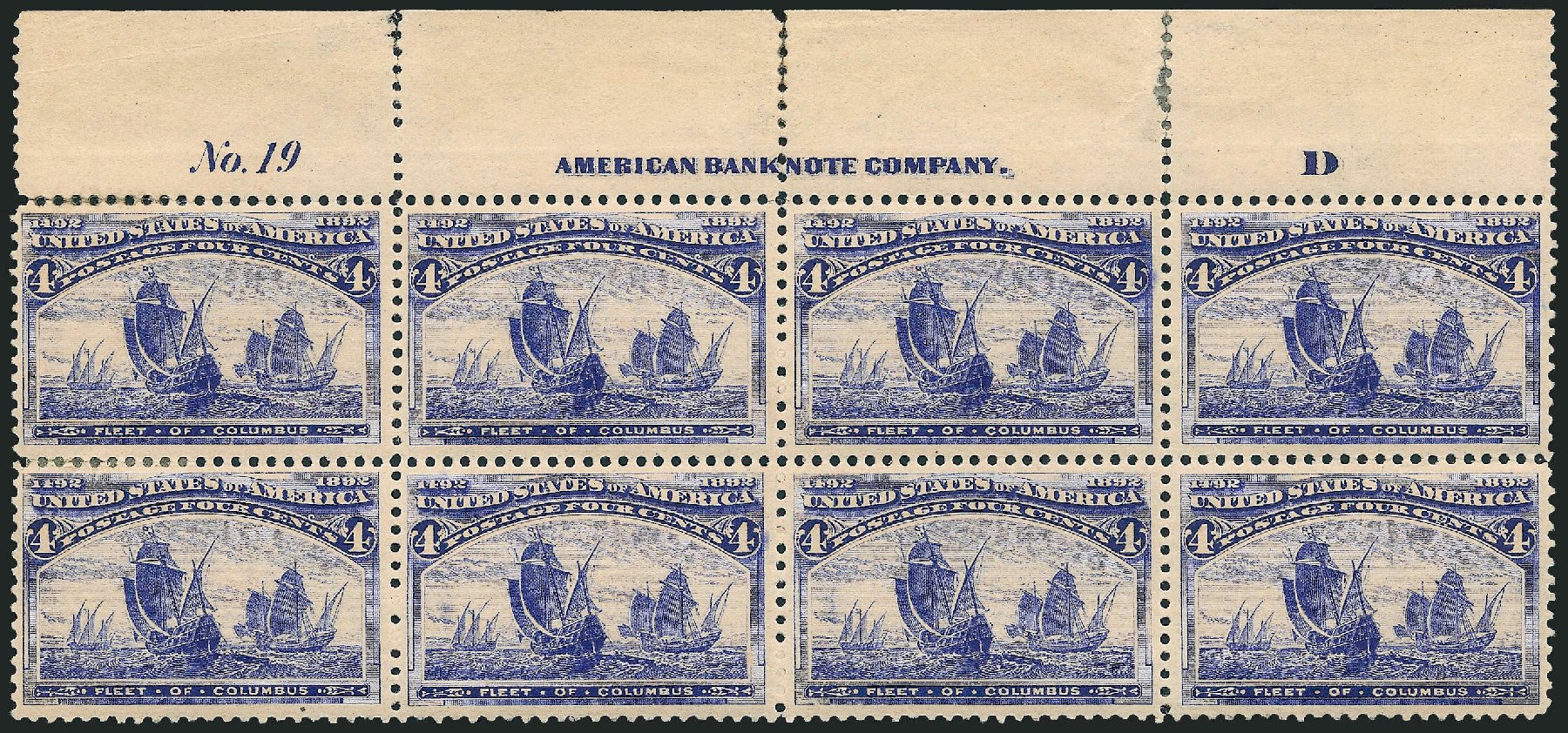 US Stamp Price Scott Catalog #233 - 4c 1893 Columbian Exposition. Robert Siegel Auction Galleries, Apr 2009, Sale 971, Lot 1120