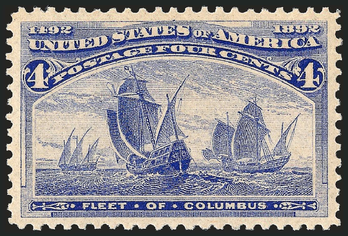 Value of US Stamp Scott Cat. 233: 1893 4c Columbian Exposition. Robert Siegel Auction Galleries, Dec 2009, Sale 982, Lot 5540
