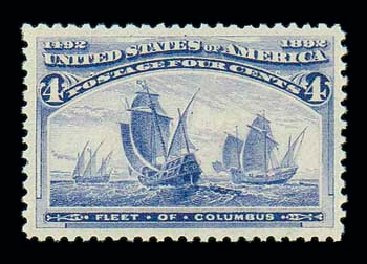 Price of US Stamps Scott 233 - 1893 4c Columbian Exposition. Matthew Bennett International, Jun 2007, Sale 319, Lot 1241