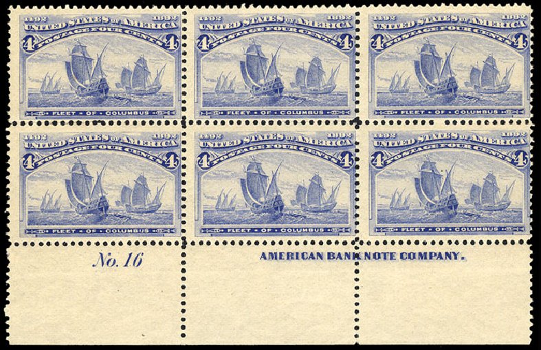 US Stamp Value Scott Cat. # 233 - 1893 4c Columbian Exposition. Cherrystone Auctions, Jan 2009, Sale 200901, Lot 161