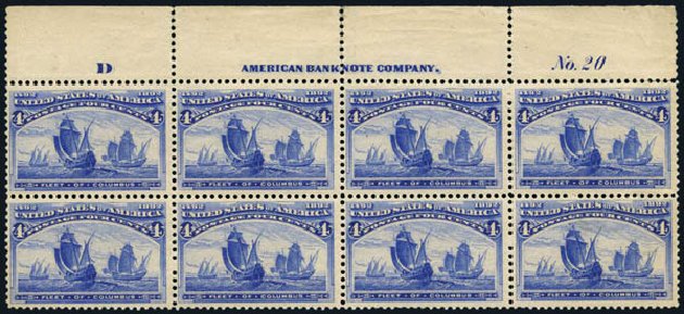 Cost of US Stamp Scott # 233 - 1893 4c Columbian Exposition. Harmer-Schau Auction Galleries, Jan 2014, Sale 100, Lot 491