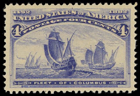 Values of US Stamps Scott # 233 - 1893 4c Columbian Exposition. Daniel Kelleher Auctions, Jul 2011, Sale 625, Lot 811