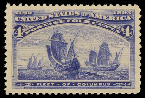 US Stamps Price Scott Cat. #233: 1893 4c Columbian Exposition. Daniel Kelleher Auctions, Oct 2012, Sale 632, Lot 1131