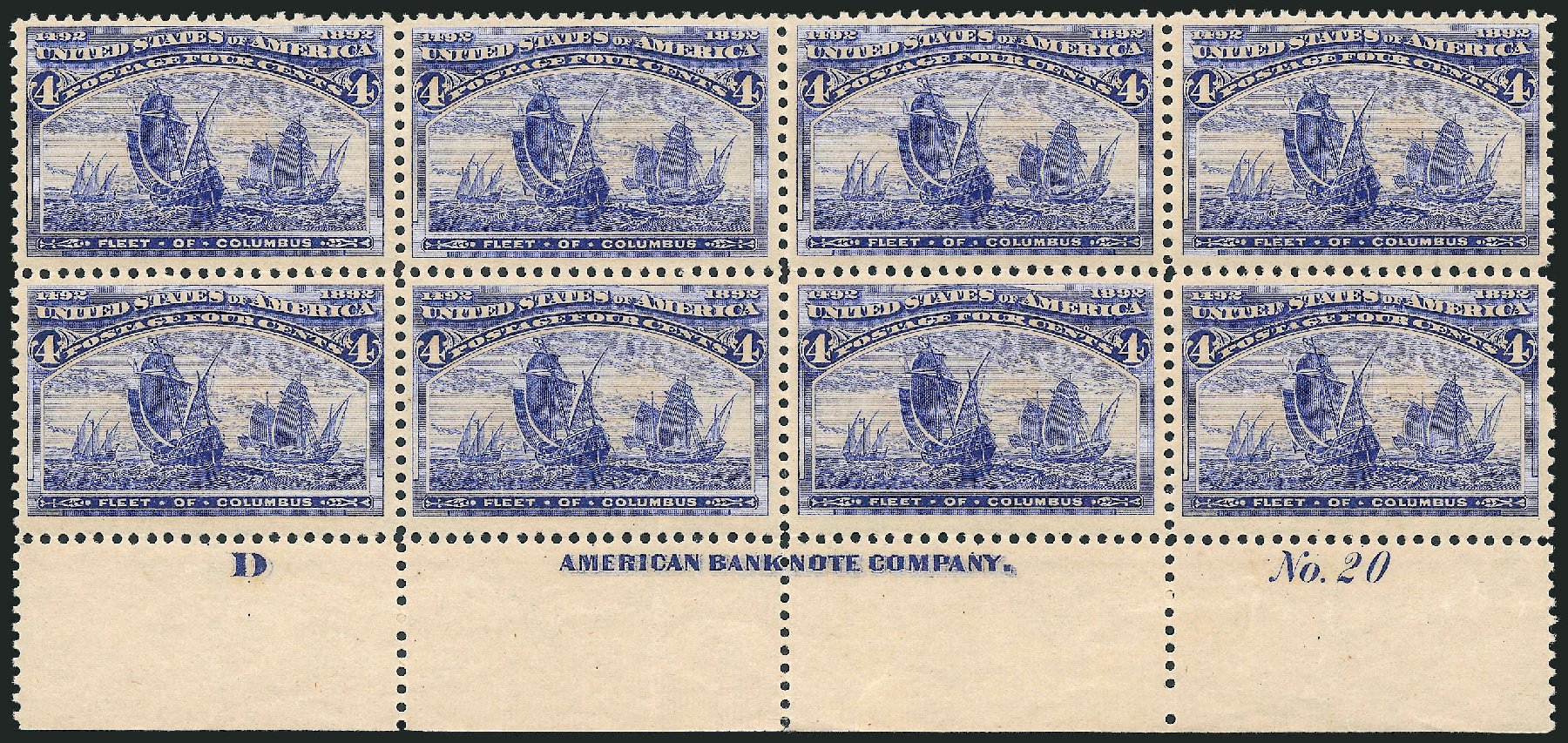 Cost of US Stamps Scott Catalog # 233: 1893 4c Columbian Exposition. Robert Siegel Auction Galleries, Oct 2011, Sale 1014, Lot 1481