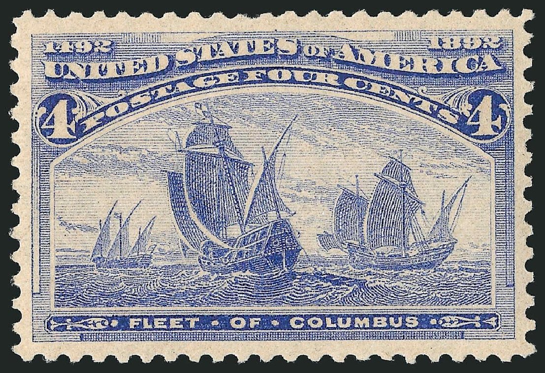 Value of US Stamps Scott Catalog #233 - 1893 4c Columbian Exposition. Robert Siegel Auction Galleries, Apr 2014, Sale 1068, Lot 181
