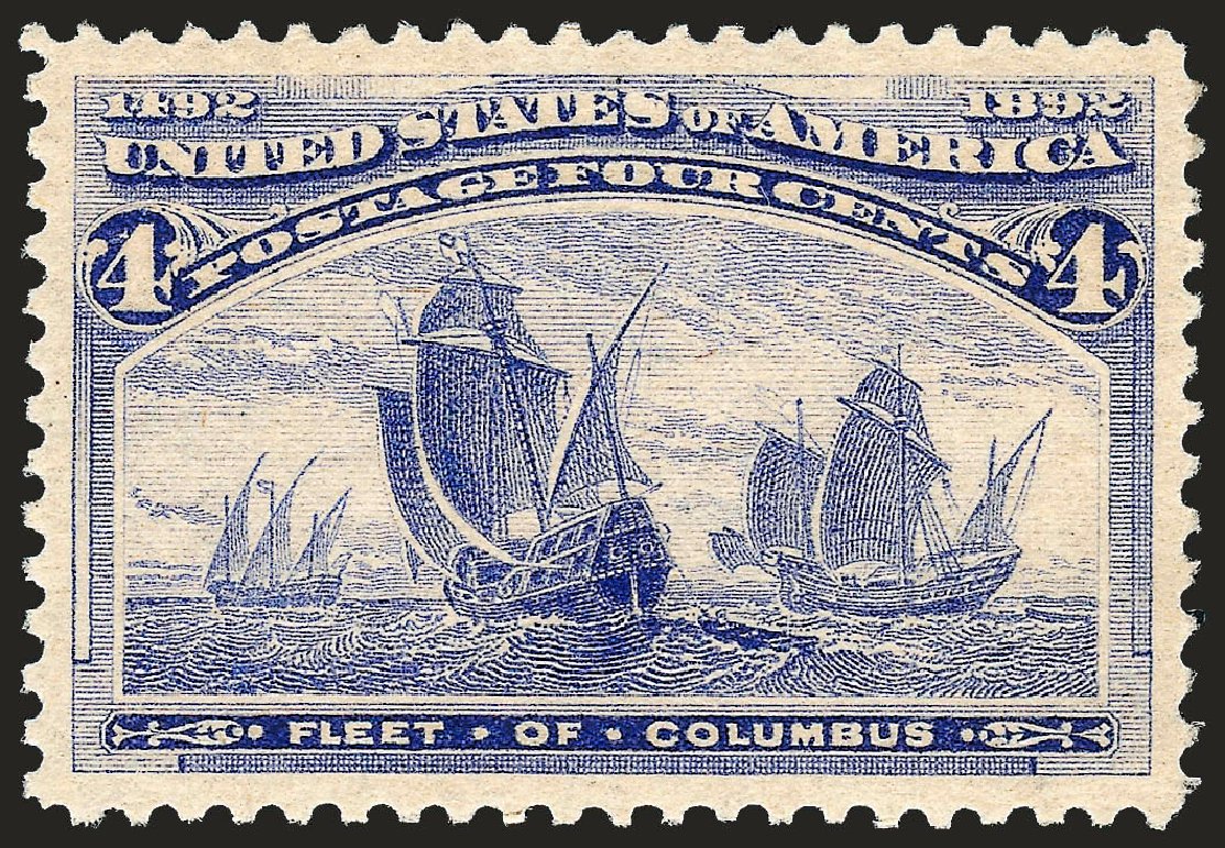 US Stamps Value Scott Catalog 233: 1893 4c Columbian Exposition. Robert Siegel Auction Galleries, Sep 2008, Sale 962, Lot 2491