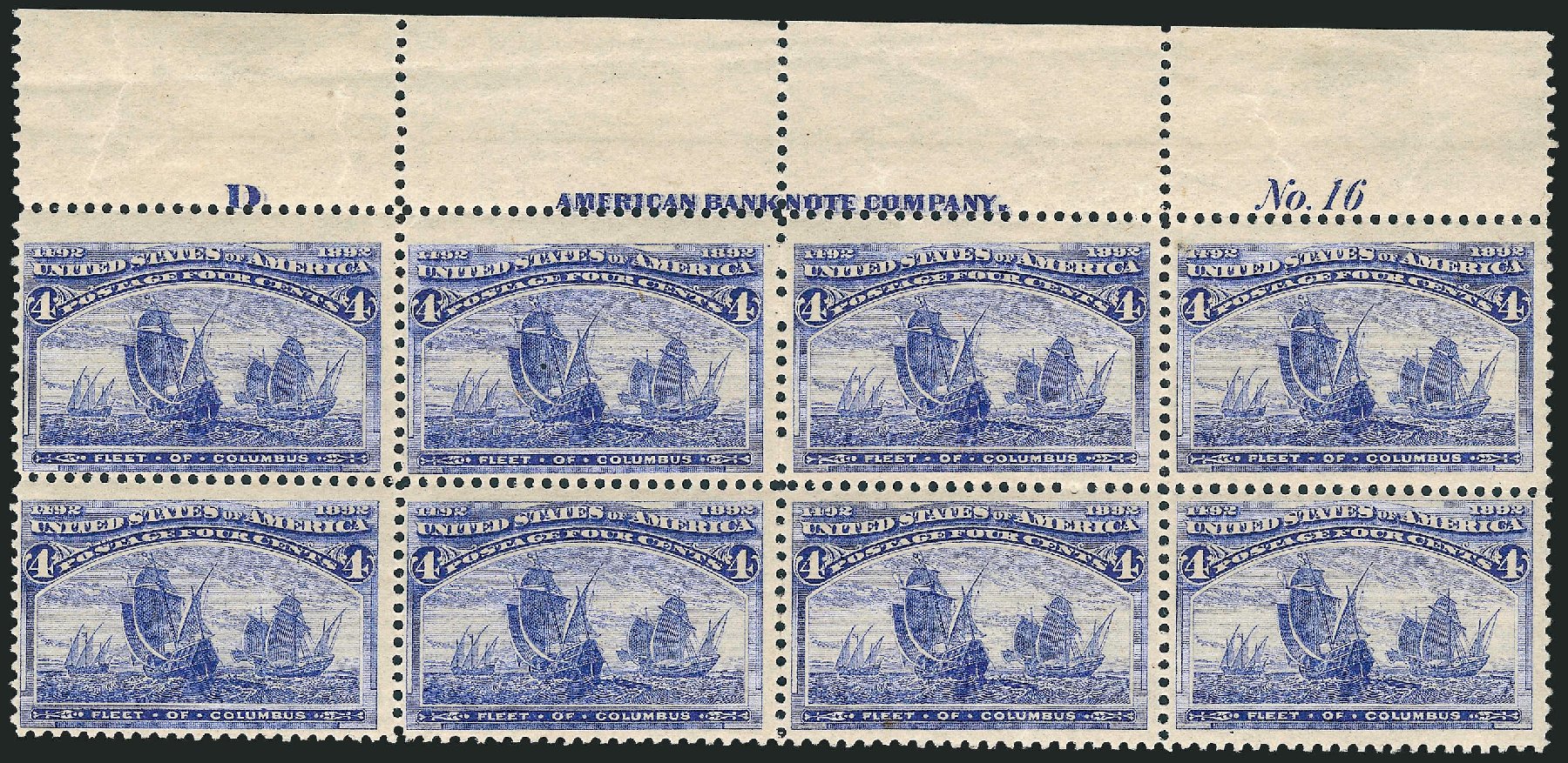 Costs of US Stamp Scott Catalog 233: 1893 4c Columbian Exposition. Robert Siegel Auction Galleries, Apr 2009, Sale 971, Lot 1114