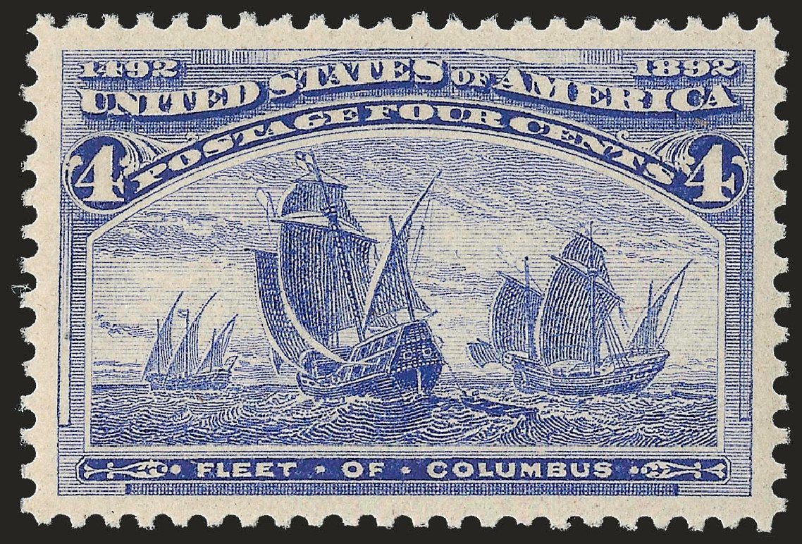 Cost of US Stamps Scott Catalog 233: 4c 1893 Columbian Exposition. Robert Siegel Auction Galleries, Jun 2009, Sale 975, Lot 1494