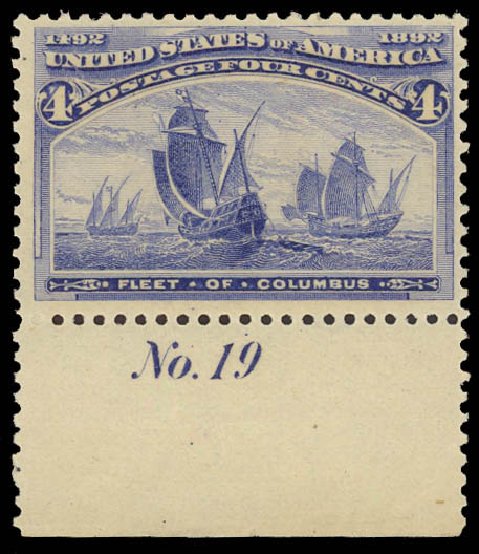 US Stamps Price Scott Catalogue # 233 - 1893 4c Columbian Exposition. Daniel Kelleher Auctions, Jun 2012, Sale 630, Lot 1505