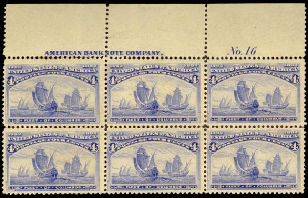 Costs of US Stamps Scott 233: 4c 1893 Columbian Exposition. Daniel Kelleher Auctions, Mar 2013, Sale 635, Lot 345