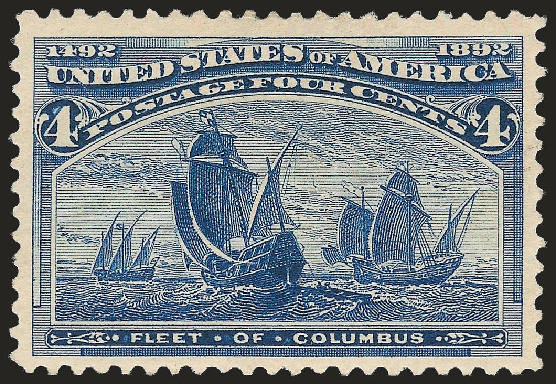 Costs of US Stamp Scott Cat. 233: 1893 4c Columbian Exposition. Robert Siegel Auction Galleries, Apr 2009, Sale 972, Lot 3225