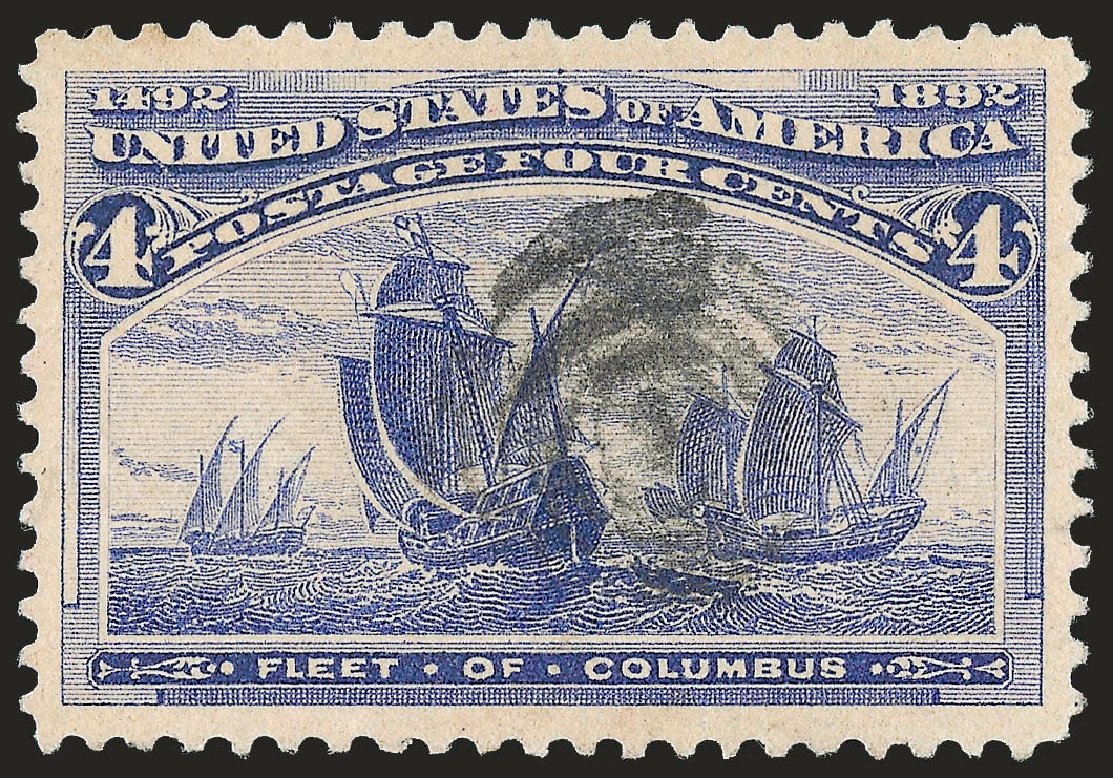 Value of US Stamps Scott Catalogue #233 - 4c 1893 Columbian Exposition. Robert Siegel Auction Galleries, Jun 2009, Sale 975, Lot 1495