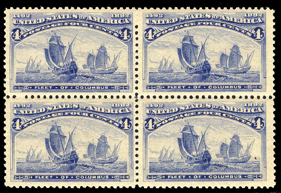 US Stamps Value Scott Cat. 233: 4c 1893 Columbian Exposition. Cherrystone Auctions, Jun 2011, Sale 201106, Lot 52