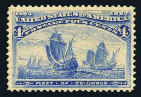 US Stamps Prices Scott Catalogue # 233 - 1893 4c Columbian Exposition. Harmer-Schau Auction Galleries, Aug 2014, Sale 102, Lot 1832