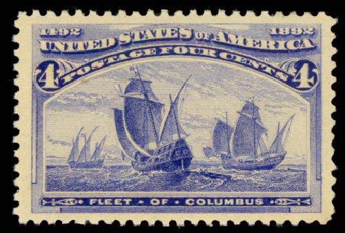 US Stamps Prices Scott # 233 - 4c 1893 Columbian Exposition. Daniel Kelleher Auctions, Mar 2013, Sale 635, Lot 342