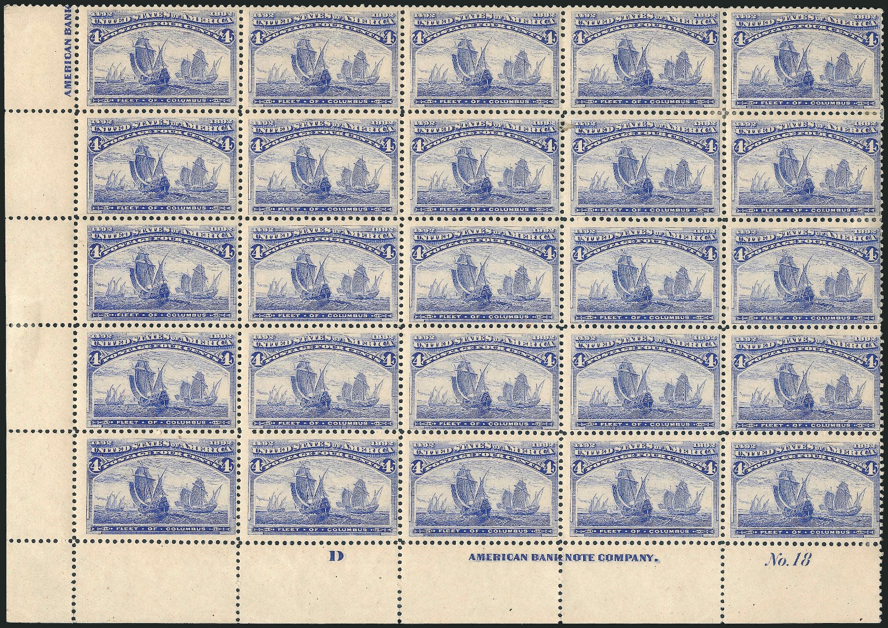 US Stamp Values Scott Catalog # 233 - 4c 1893 Columbian Exposition. Robert Siegel Auction Galleries, Mar 2011, Sale 1007, Lot 2472