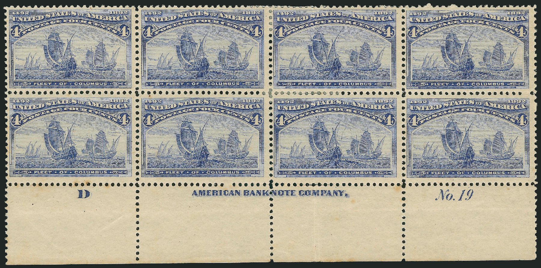 Price of US Stamp Scott Cat. #233: 4c 1893 Columbian Exposition. Robert Siegel Auction Galleries, Oct 2011, Sale 1014, Lot 1482
