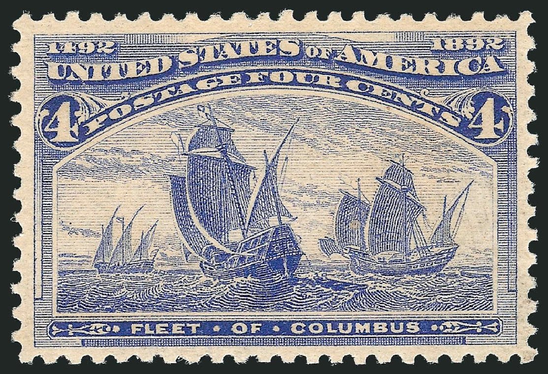 Cost of US Stamp Scott Catalogue #233: 1893 4c Columbian Exposition. Robert Siegel Auction Galleries, Jul 2013, Sale 1050, Lot 342