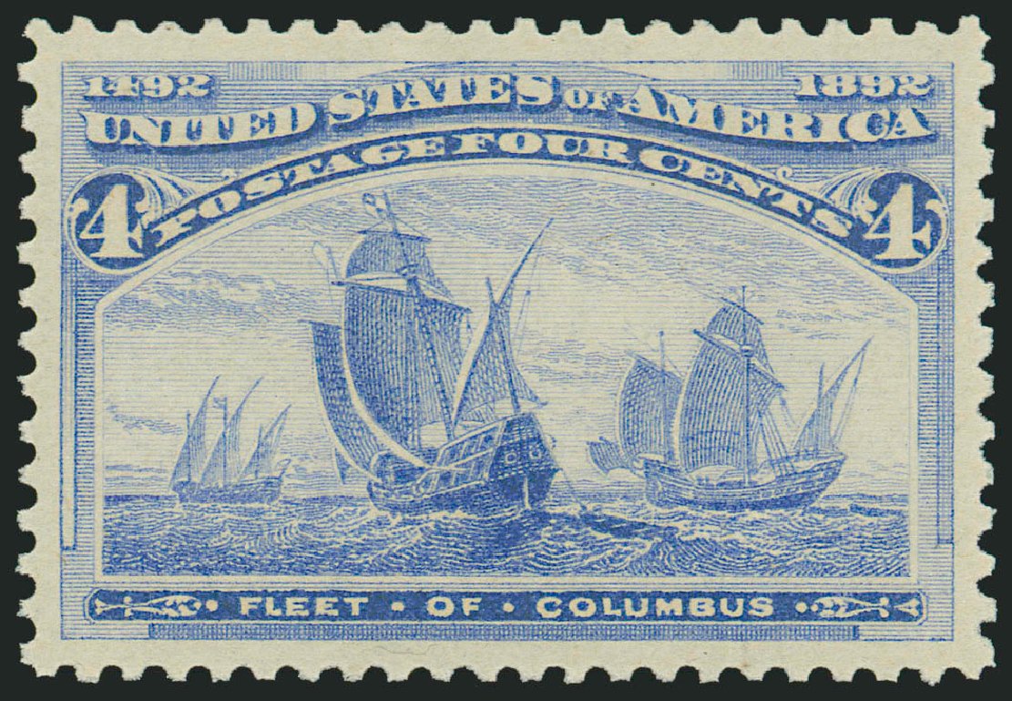 US Stamps Price Scott Catalog 233: 1893 4c Columbian Exposition. Robert Siegel Auction Galleries, Jun 2009, Sale 975, Lot 1492