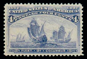US Stamps Value Scott 233 - 4c 1893 Columbian Exposition. Matthew Bennett International, Dec 2007, Sale 325, Lot 1723