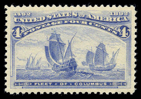 Cost of US Stamps Scott Catalog #233: 1893 4c Columbian Exposition. Matthew Bennett International, Sep 2010, Sale 332, Lot 2043