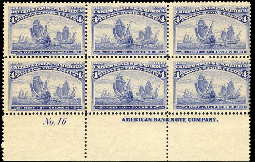US Stamps Values Scott Catalogue 233: 4c 1893 Columbian Exposition. Cherrystone Auctions, Nov 2010, Sale 201011, Lot 123