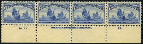US Stamps Values Scott Catalog 233: 4c 1893 Columbian Exposition. Harmer-Schau Auction Galleries, May 2012, Sale 93, Lot 293