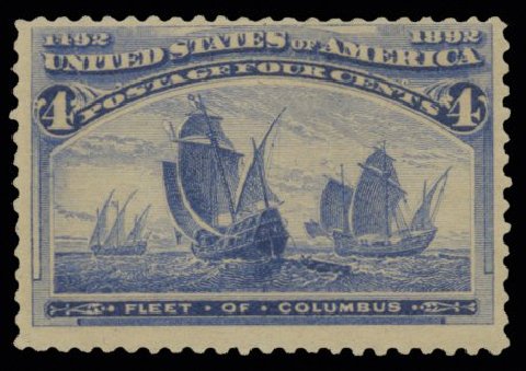 US Stamp Values Scott # 233: 1893 4c Columbian Exposition. H.R. Harmer, May 2014, Sale 3005, Lot 1163