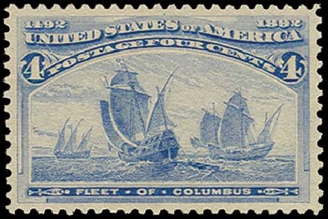 Prices of US Stamps Scott Cat. 233 - 4c 1893 Columbian Exposition. H.R. Harmer, Oct 2014, Sale 3006, Lot 1253