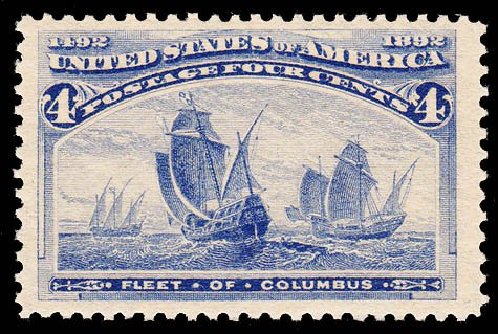 Costs of US Stamps Scott Catalog 233 - 4c 1893 Columbian Exposition. Daniel Kelleher Auctions, May 2014, Sale 652, Lot 343