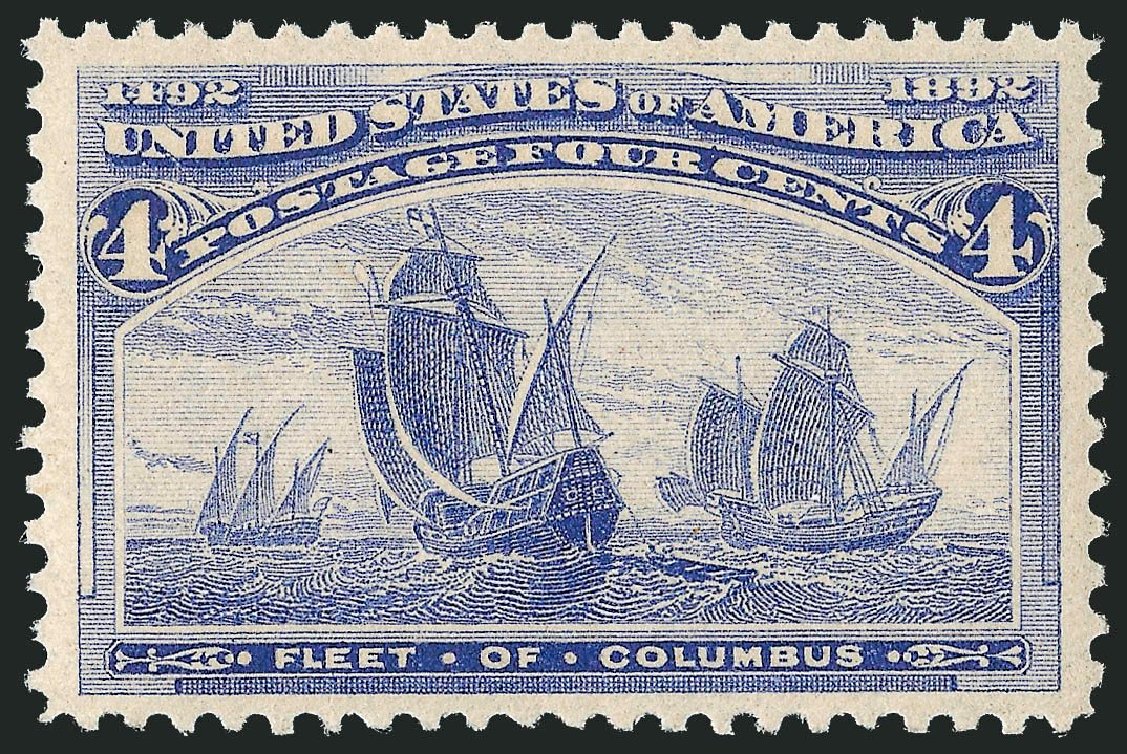 Cost of US Stamps Scott 233: 4c 1893 Columbian Exposition. Robert Siegel Auction Galleries, Nov 2013, Sale 1061, Lot 3673
