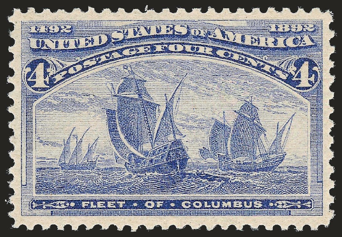 US Stamp Values Scott Catalogue #233: 4c 1893 Columbian Exposition. Robert Siegel Auction Galleries, Dec 2008, Sale 967, Lot 4363