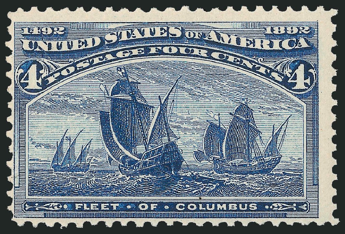 US Stamps Prices Scott Cat. # 233: 4c 1893 Columbian Exposition. Robert Siegel Auction Galleries, Feb 2010, Sale 983, Lot 143