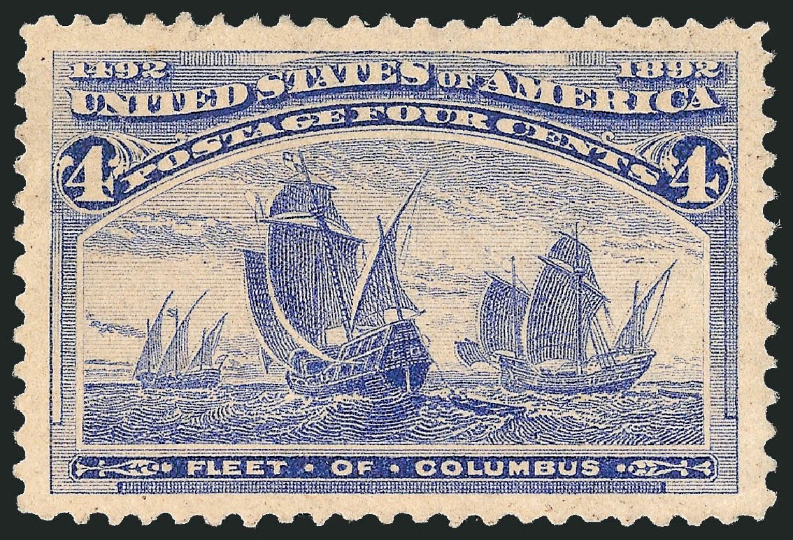 US Stamps Prices Scott Catalogue 233 - 4c 1893 Columbian Exposition. Robert Siegel Auction Galleries, Oct 2010, Sale 997, Lot 5676