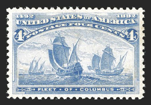 Values of US Stamps Scott Cat. 233 - 4c 1893 Columbian Exposition. Spink Shreves Galleries, Nov 2012, Sale 141, Lot 106