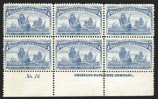 US Stamps Value Scott # 233 - 1893 4c Columbian Exposition. Spink Shreves Galleries, Mar 2013, Sale 142, Lot 226