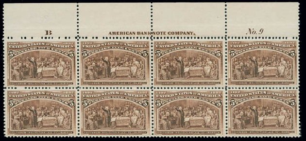 US Stamps Price Scott Cat. 234 - 1893 5c Columbian Exposition. Matthew Bennett International, Jun 2008, Sale 328, Lot 747