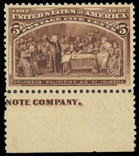 Values of US Stamp Scott Catalog # 234: 5c 1893 Columbian Exposition. Daniel Kelleher Auctions, Jun 2012, Sale 630, Lot 1507