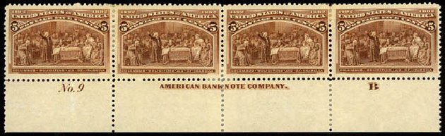 Prices of US Stamps Scott Cat. # 234 - 5c 1893 Columbian Exposition. Daniel Kelleher Auctions, Mar 2013, Sale 635, Lot 347