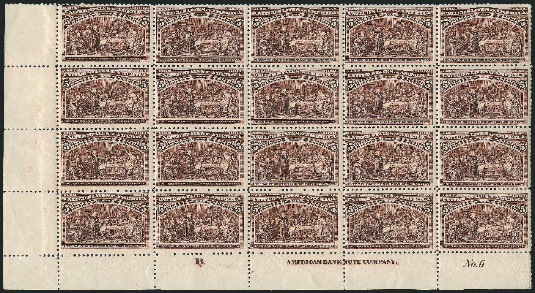 Value of US Stamp Scott Catalog # 234 - 1893 5c Columbian Exposition. Robert Siegel Auction Galleries, Apr 2009, Sale 971, Lot 1127