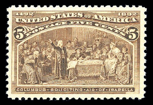 Cost of US Stamps Scott Catalogue 234: 5c 1893 Columbian Exposition. Matthew Bennett International, Sep 2010, Sale 333, Lot 3638