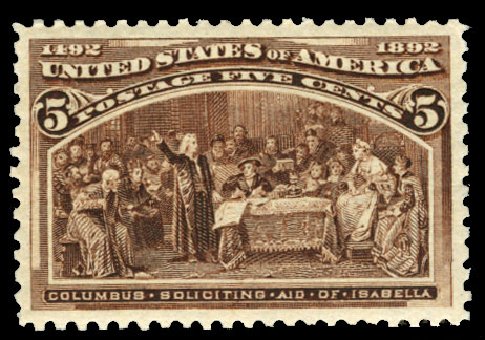 US Stamp Value Scott Cat. # 234 - 5c 1893 Columbian Exposition. Cherrystone Auctions, Jul 2013, Sale 201307, Lot 78