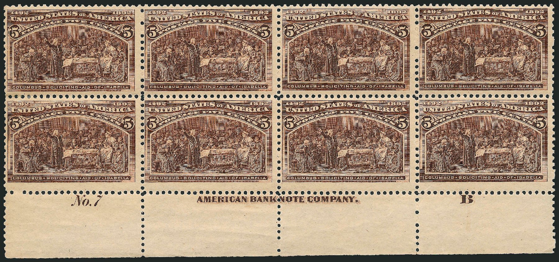 US Stamps Prices Scott Cat. # 234 - 1893 5c Columbian Exposition. Robert Siegel Auction Galleries, Apr 2009, Sale 971, Lot 1128